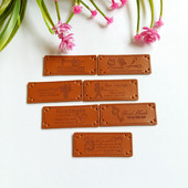 10 kom. Pravokutna naljepnica od PU kože Svijetlo smeđe Šivaće naljepnice za odjevne predmete Oznake Odjevni dodaci Ručna torba