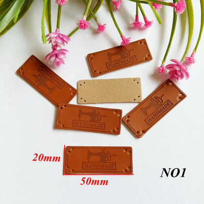 10 kom. Pravokutna naljepnica od PU kože Svijetlo smeđe Šivaće naljepnice za odjevne predmete Oznake Odjevni dodaci Ručna torba