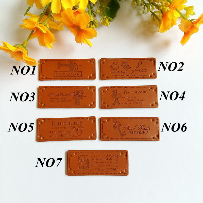 10 kom. Pravokutna naljepnica od PU kože Svijetlo smeđe Šivaće naljepnice za odjevne predmete Oznake Odjevni dodaci Ručna torba