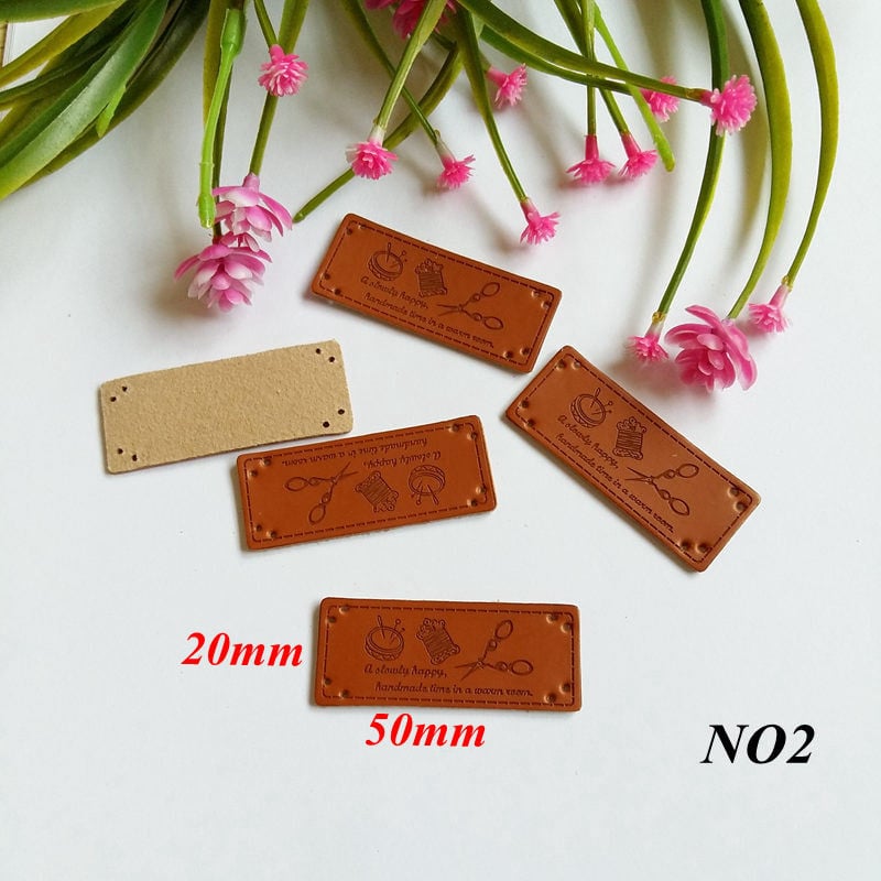 10 kom. Pravokutna naljepnica od PU kože Svijetlo smeđe Šivaće naljepnice za odjevne predmete Oznake Odjevni dodaci Ručna torba