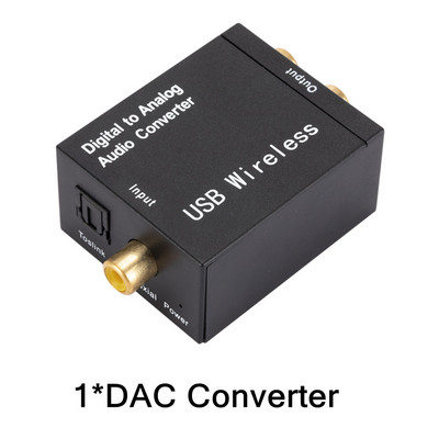 Digitālā uz analogo audio pārveidotājs RCA R/L izejas audio adapteris DAC pastiprinātāja kaste koaksiālajam optiskajam SPDIF ATV DAC dekodētājam