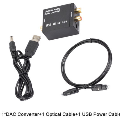 Digitālā uz analogo audio pārveidotājs RCA R/L izejas audio adapteris DAC pastiprinātāja kaste koaksiālajam optiskajam SPDIF ATV DAC dekodētājam