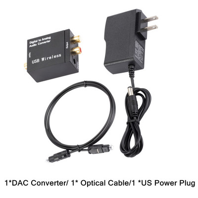 Digitālā uz analogo audio pārveidotājs RCA R/L izejas audio adapteris DAC pastiprinātāja kaste koaksiālajam optiskajam SPDIF ATV DAC dekodētājam