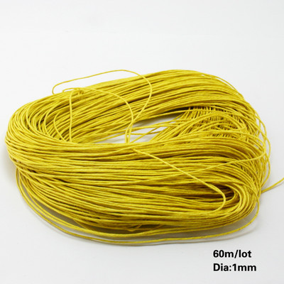 60 méter/tétel, 1 mm átmérőjű cérna pamut viaszos zsinór heveder nyaklánc kötél gyöngy ékszerleletek barkács karkötőhöz