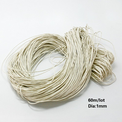 60 méter/tétel, 1 mm átmérőjű cérna pamut viaszos zsinór heveder nyaklánc kötél gyöngy ékszerleletek barkács karkötőhöz