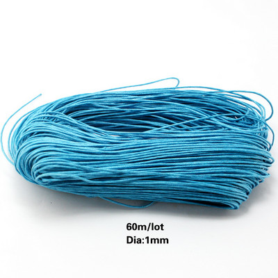 60 méter/tétel, 1 mm átmérőjű cérna pamut viaszos zsinór heveder nyaklánc kötél gyöngy ékszerleletek barkács karkötőhöz