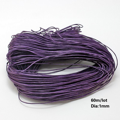 60 méter/tétel, 1 mm átmérőjű cérna pamut viaszos zsinór heveder nyaklánc kötél gyöngy ékszerleletek barkács karkötőhöz