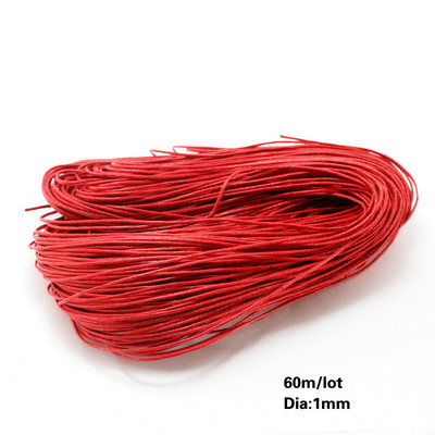 60 méter/tétel, 1 mm átmérőjű cérna pamut viaszos zsinór heveder nyaklánc kötél gyöngy ékszerleletek barkács karkötőhöz