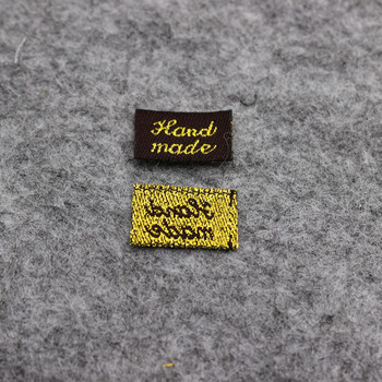етикети за шапки/златни ръчно изработени етикети/тъкани етикети за ръчно изработени артикули етикети за дрехи персонализирани етикети за яка