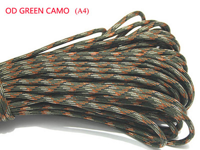 1 ks 550 Paracord Parachute Cord Lanyard Mil Spec Type III 7-vláknové jadro 100 FT 23 farieb na lezenie, kemping, pracka na náramok