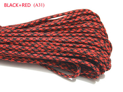 1 ks 550 Paracord Parachute Cord Lanyard Mil Spec Type III 7-vláknové jadro 100 FT 23 farieb na lezenie, kemping, pracka na náramok