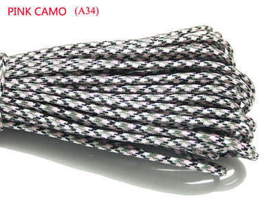 1 ks 550 Paracord Parachute Cord Lanyard Mil Spec Type III 7-vláknové jadro 100 FT 23 farieb na lezenie, kemping, pracka na náramok