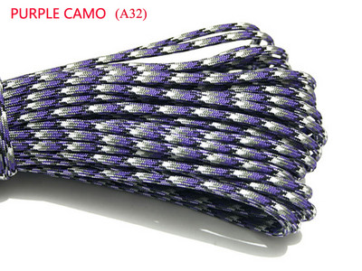 1 ks 550 Paracord Parachute Cord Lanyard Mil Spec Type III 7-vláknové jadro 100 FT 23 farieb na lezenie, kemping, pracka na náramok