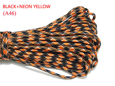 1 ks 550 Paracord Parachute Cord Lanyard Mil Spec Type III 7-vláknové jadro 100 FT 23 farieb na lezenie, kemping, pracka na náramok