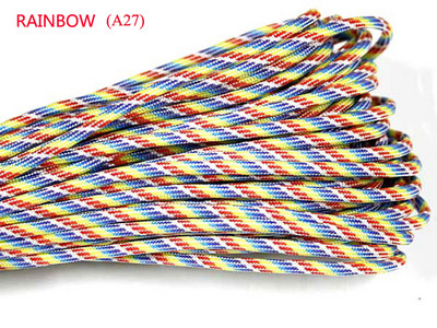 1 ks 550 Paracord Parachute Cord Lanyard Mil Spec Type III 7-vláknové jadro 100 FT 23 farieb na lezenie, kemping, pracka na náramok