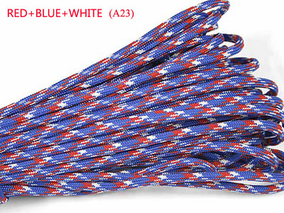 1 ks 550 Paracord Parachute Cord Lanyard Mil Spec Type III 7-vláknové jadro 100 FT 23 farieb na lezenie, kemping, pracka na náramok
