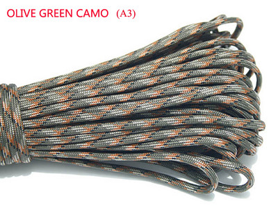 1 ks 550 Paracord Parachute Cord Lanyard Mil Spec Type III 7-vláknové jadro 100 FT 23 farieb na lezenie, kemping, pracka na náramok