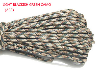 1 ks 550 Paracord Parachute Cord Lanyard Mil Spec Type III 7-vláknové jadro 100 FT 23 farieb na lezenie, kemping, pracka na náramok