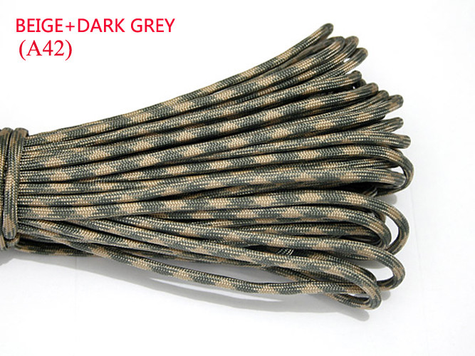 1 ks 550 Paracord Parachute Cord Lanyard Mil Spec Type III 7-vláknové jadro 100 FT 23 farieb na lezenie, kemping, pracka na náramok