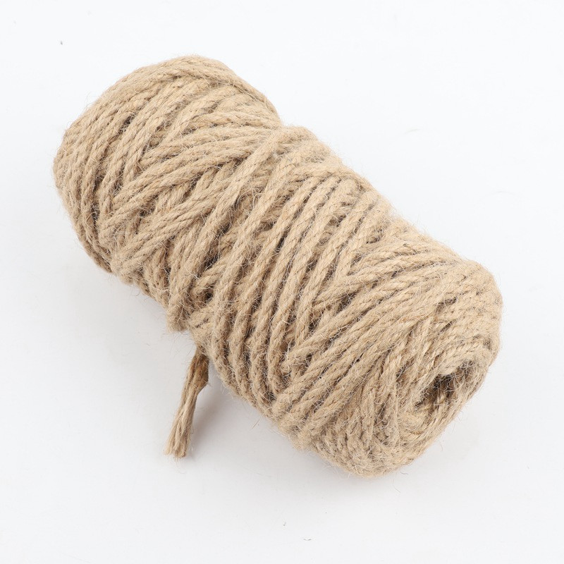 50 m/promjer role 1~4 mm Prirodno uže od konoplje od jute Dekoracija doma Retro stil DIY zanat Foto zidni kabel Ukrasni konop za pakiranje poklona