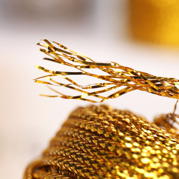 1,5 mm 100 m въже Направи си сам гривна Коледен домашен декор златен сребърен шнур Опаковъчен шнур за подаръци за изработка на бижута Шнур с резба