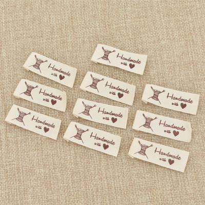 200 komada crtanog šivaćeg stroja s mačjim ručnim uzorkom s ljubavnom etiketom za DIY odjeću Šivanje na etiketama od pamuka