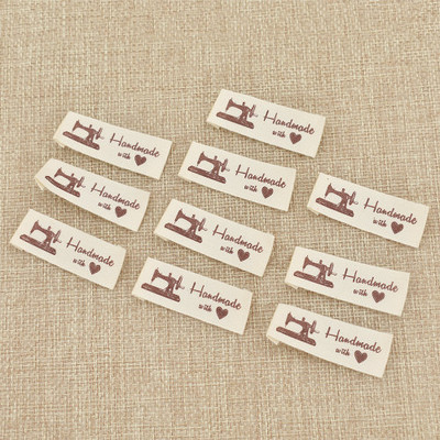 200 komada crtanog šivaćeg stroja s mačjim ručnim uzorkom s ljubavnom etiketom za DIY odjeću Šivanje na etiketama od pamuka