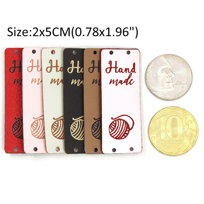 20kom Loptaste oznake za ručno izrađene etikete PU kožne oznake za odjeću 2x5CM ručno izrađene etikete DIY darovi Šeširi Torbe Materijal za šivanje