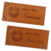 Kézimunka, kézzel készített bőr címkék ruházathoz Kézzel készített címke poggyászhoz Ajándékcímkék Kézimunka varrócédulák ruhákhoz