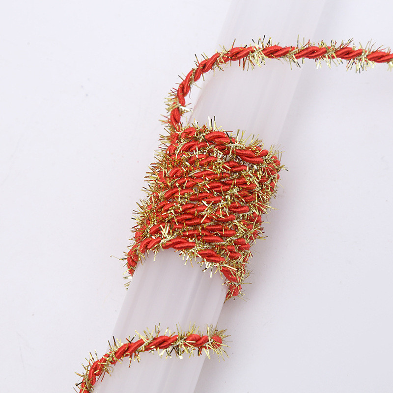 10 metara/lot 3 mm zlatno svileno plišano upleteno uže s 3 žice Konac visoke čvrstoće DIY pleteni konopci Poklon kutija Oznaka Ukras za nakit