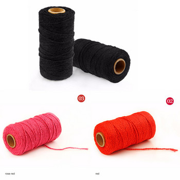 19 цвята памучни шнурове Конец за шиене 100 ярда Направи си сам Сватбен декор Доставки Ръчно изработени занаятчийски струни Въже Занаяти Усукан кабел за макраме