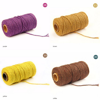 19 цвята памучни шнурове Конец за шиене 100 ярда Направи си сам Сватбен декор Доставки Ръчно изработени занаятчийски струни Въже Занаяти Усукан кабел за макраме