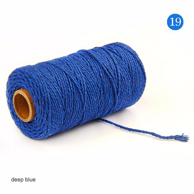 Pamučne užadi u 19 boja Konac za šivanje 100 jardi DIY pribor za vjenčanje Ručno izrađene zanatske uzice Upletena užad za makrame