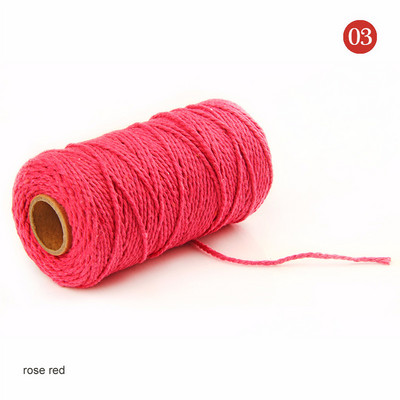 Pamučne užadi u 19 boja Konac za šivanje 100 jardi DIY pribor za vjenčanje Ručno izrađene zanatske uzice Upletena užad za makrame