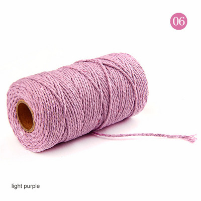 Pamučne užadi u 19 boja Konac za šivanje 100 jardi DIY pribor za vjenčanje Ručno izrađene zanatske uzice Upletena užad za makrame
