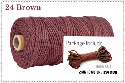 Raznobojni 2 mm 10 metara Macaroon pamučni konop Macrame Šareni konac za ručni rad DIY materijal Dekoracija za zid sobe