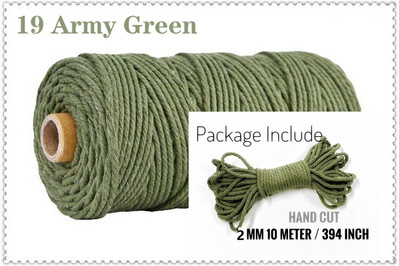 Raznobojni 2 mm 10 metara Macaroon pamučni konop Macrame Šareni konac za ručni rad DIY materijal Dekoracija za zid sobe