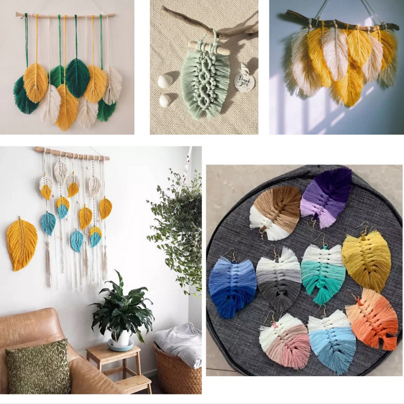 Raznobojni 2 mm 10 metara Macaroon pamučni konop Macrame Šareni konac za ručni rad DIY materijal Dekoracija za zid sobe