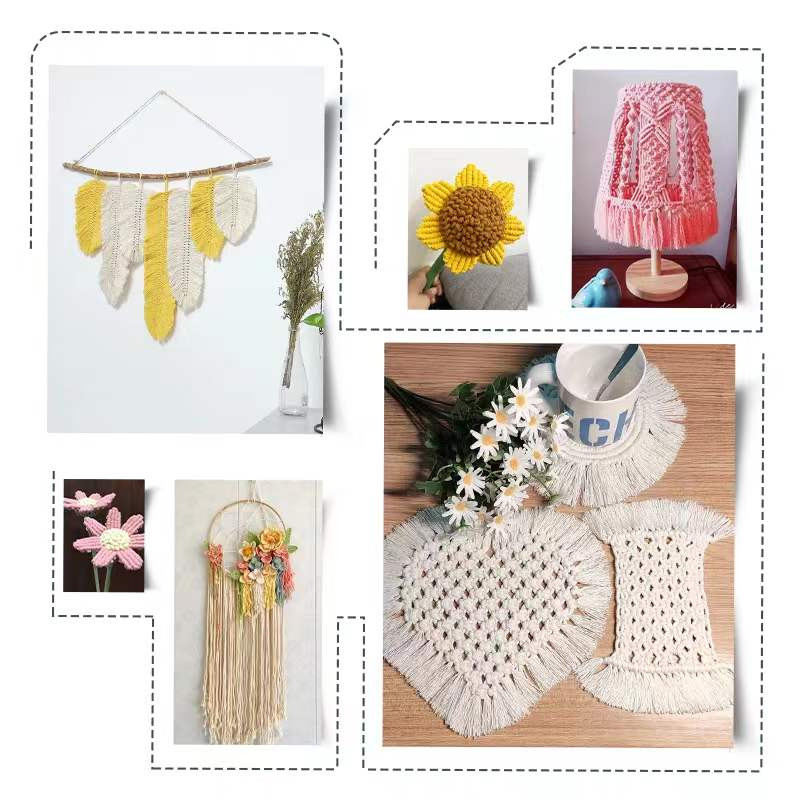 Raznobojni 2 mm 10 metara Macaroon pamučni konop Macrame Šareni konac za ručni rad DIY materijal Dekoracija za zid sobe