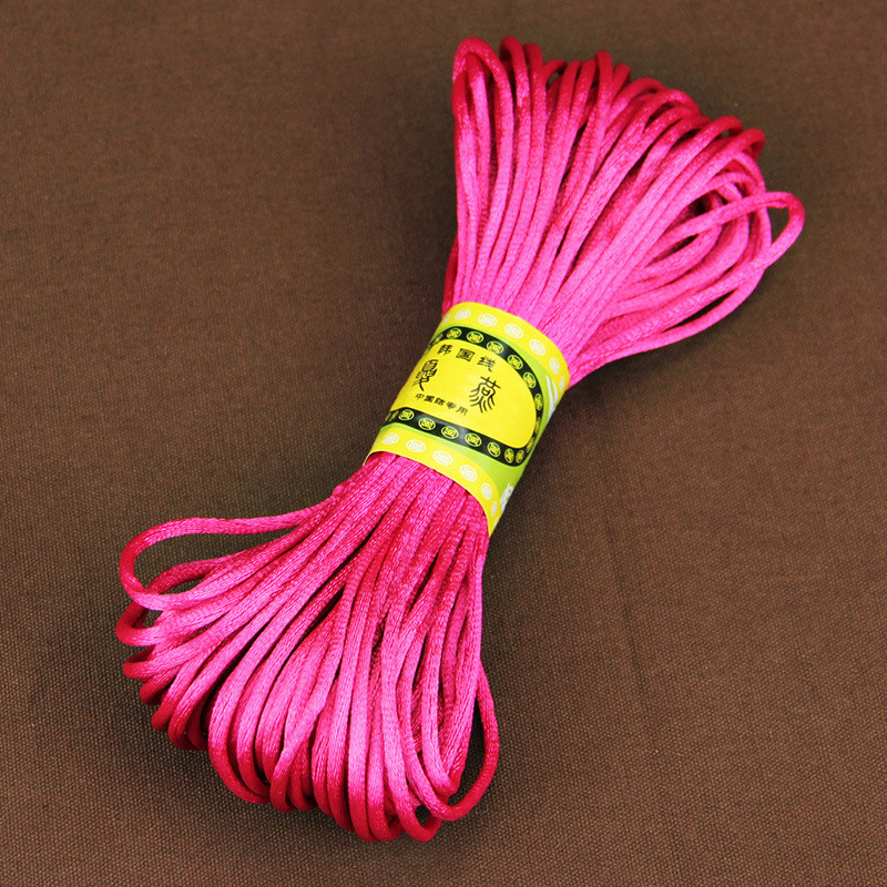 20 méteres 2 mm-es nejlon zsinórszál puha szatén kínai csomó makramé zsinór karkötő fonott húr barkács bojt gyöngyfűző cérna