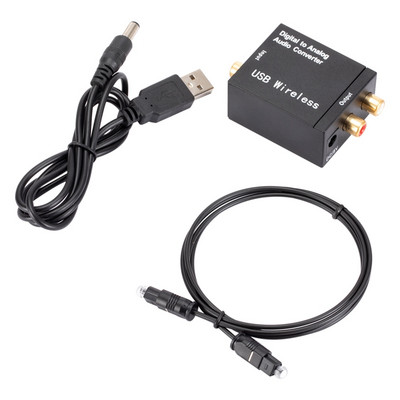 Съвместим с Bluetooth 5.0 Цифрово-аналогов аудио конвертор TV Fiber Коаксиално преобразуване Аналогов аудио RL хост USB кабел Fiber