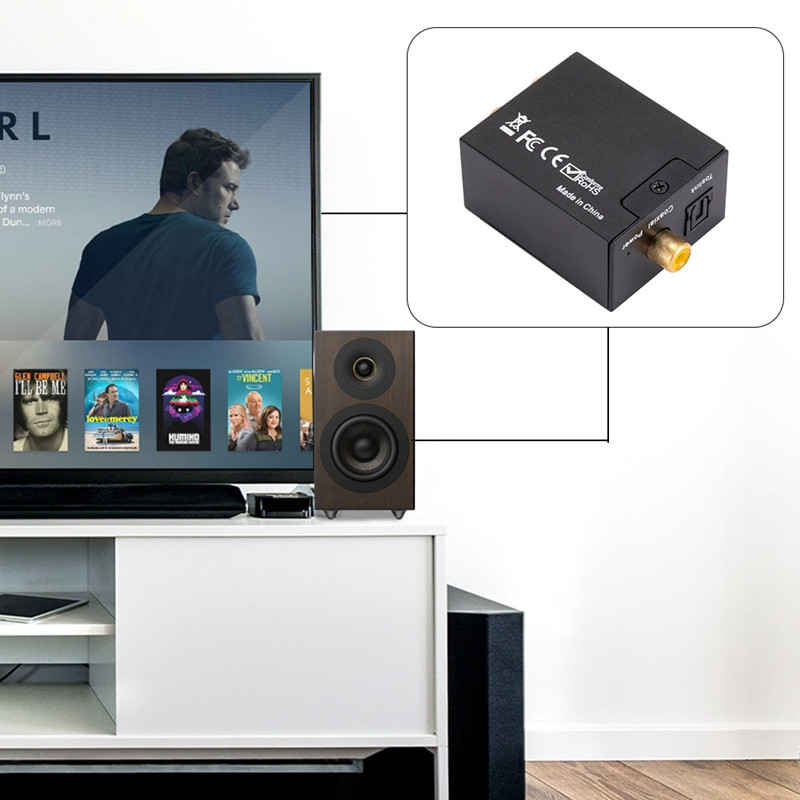 Ar Bluetooth saderīgs 5.0 ciparu uz analogo audio pārveidotājs TV šķiedras koaksiālā pārveide Analogā audio RL resursdatora USB kabeļa šķiedra