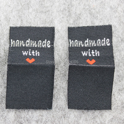 ingyenes szállítás nagykereskedelem kézzel készített címke/barkács ajándékcímke/ruházati szőtt címke/ruha főcímke/játékszövet címke 200 db egy csomó