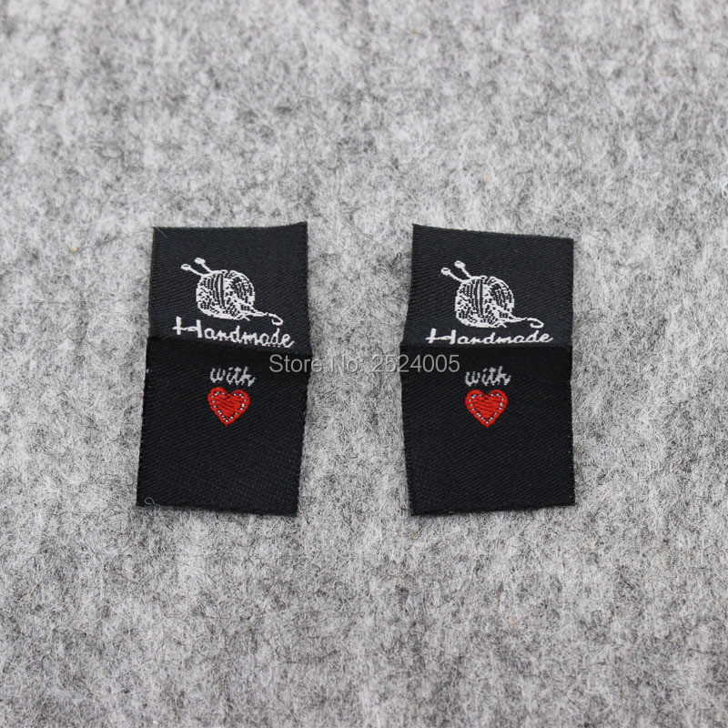 ingyenes szállítás nagykereskedelem kézzel készített címke/barkács ajándékcímke/ruházati szőtt címke/ruha főcímke/játékszövet címke 200 db egy csomó