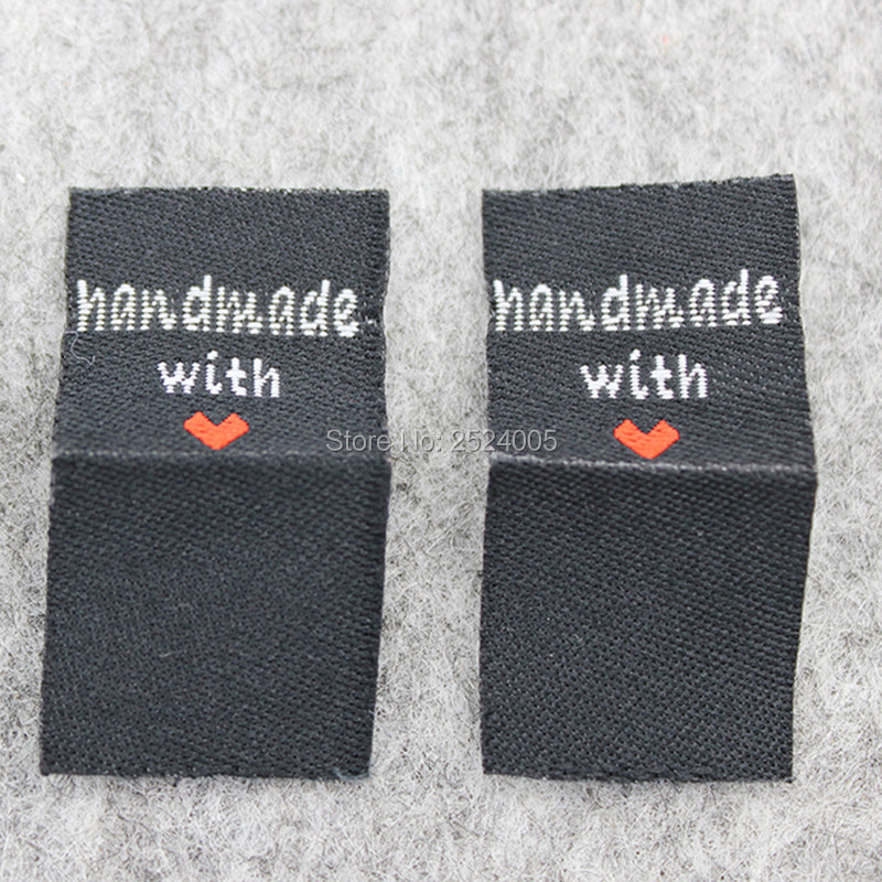 ingyenes szállítás nagykereskedelem kézzel készített címke/barkács ajándékcímke/ruházati szőtt címke/ruha főcímke/játékszövet címke 200 db egy csomó