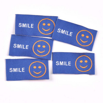 Смесен модел на усмивка 50 бр. Ръчно изработени тъкани етикети за дрехи, шалове, етикети, обувки, чанти, етикети за дрехи 25x50 mm CP3525