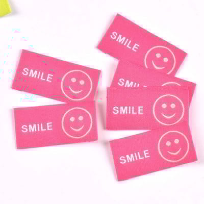 Mješoviti uzorak osmijeha 50 komada ručno izrađene tkane etikete za odjeću Etikete za šalove Cipele Torbe Oznake za odjeću 25x50 mm CP3525