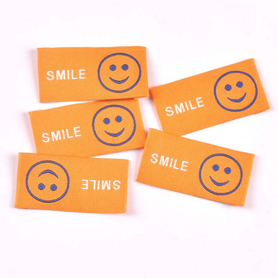 Mješoviti uzorak osmijeha 50 komada ručno izrađene tkane etikete za odjeću Etikete za šalove Cipele Torbe Oznake za odjeću 25x50 mm CP3525