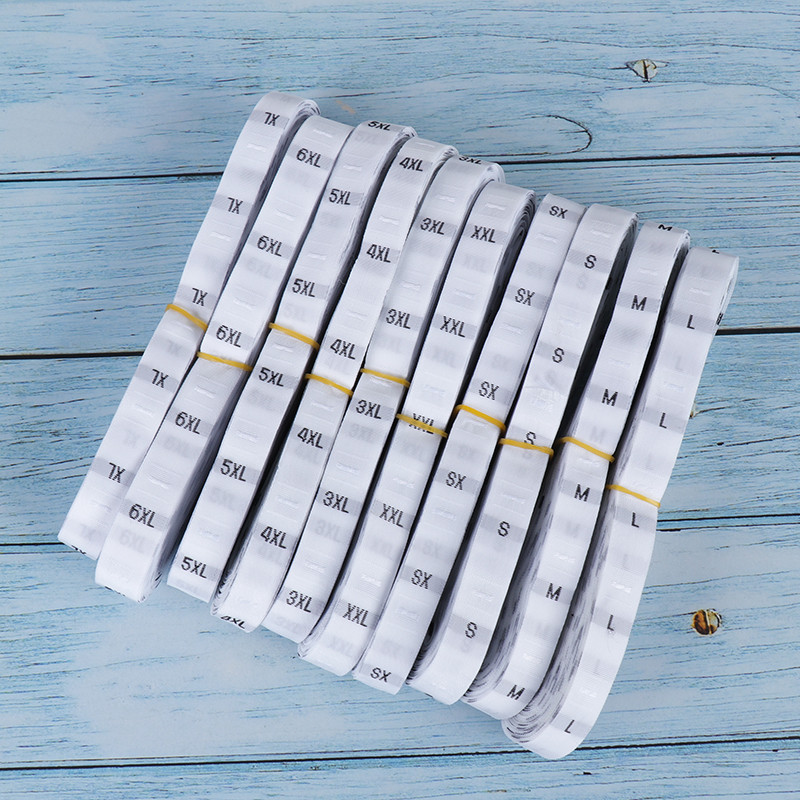 500 buc/lot număr de stoc XS SML XL etichete de îmbrăcăminte pentru haine pentru copii etichete de vârstă dimensiune înălțime etichete țesute pentru dimensiunea îmbrăcămintei