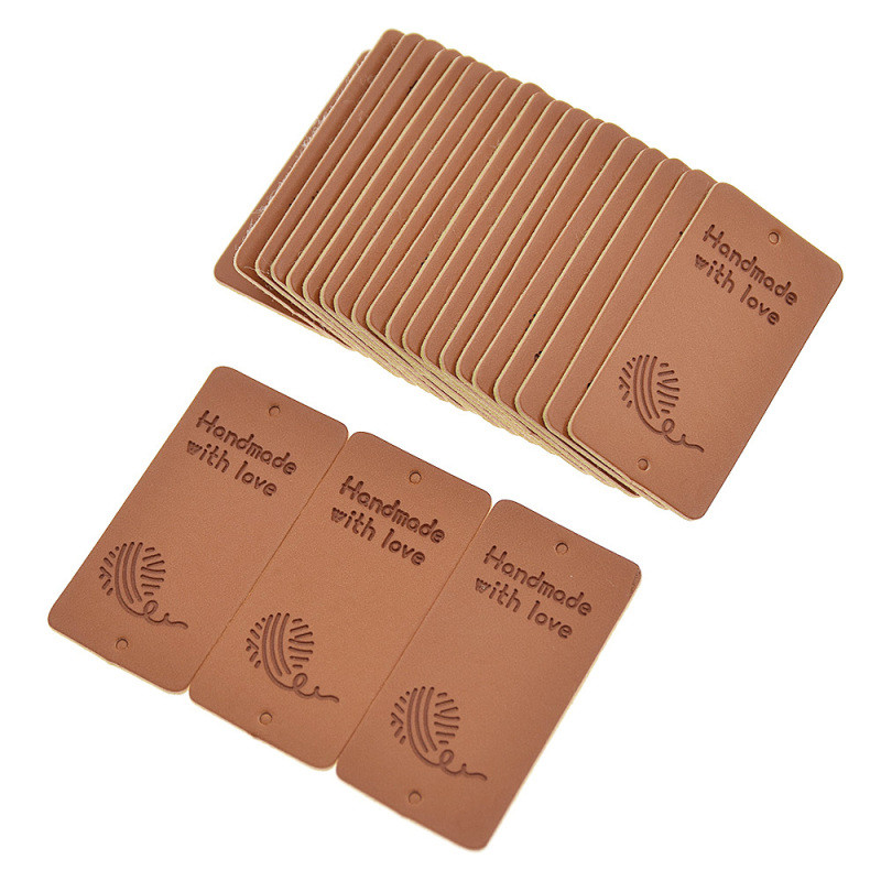 24 vnt. rankų darbo su meilės laiškais odinės etiketės Žymos Medžiagos, skirtos siuvimui pasidaryk pats, amatai Drabužių kepurė Priedai